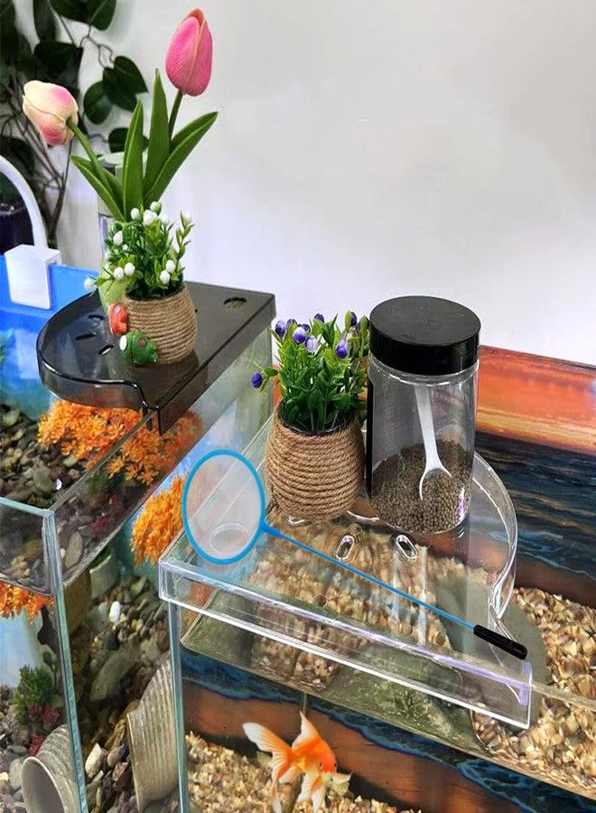 DQITJ 2 Pack Aquarium Corner Shelf Fish Tank Storage Shelf Triangle Aquarium Corner Ideal for Aquatic Plants Fish Tank Decor (White and Gray) - Image 3